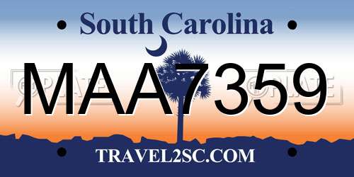 MAA7359 South Carolina License Plate