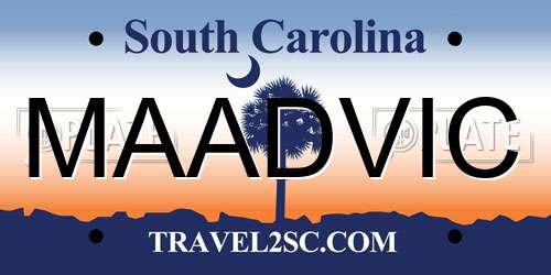 MAADVIC South Carolina License Plate