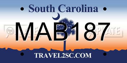 MAB187 South Carolina License Plate