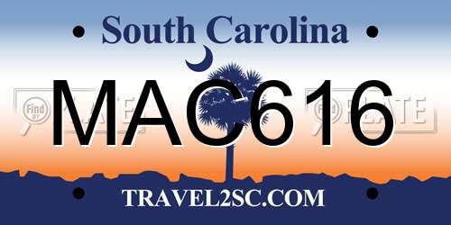 MAC616 South Carolina License Plate
