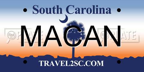 MACAN South Carolina License Plate