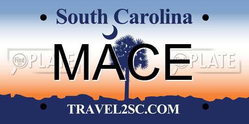 MACE South Carolina License Plate