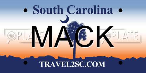 MACK South Carolina License Plate