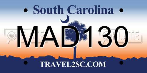 MAD130 South Carolina License Plate