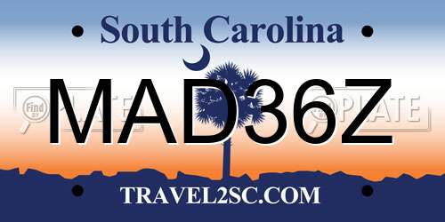 MAD36Z South Carolina License Plate