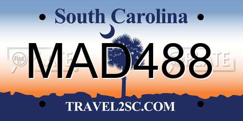 MAD488 South Carolina License Plate