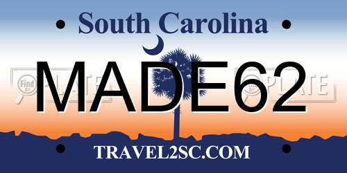 MADE62 South Carolina License Plate