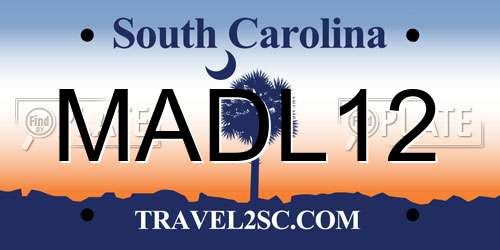 MADL12 South Carolina License Plate