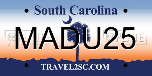 MADU25 South Carolina License Plate