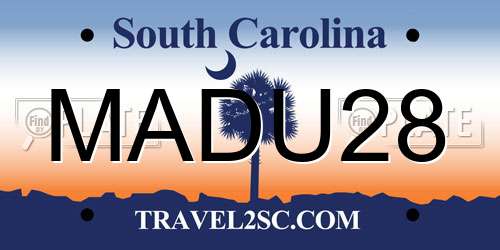 MADU28 South Carolina License Plate