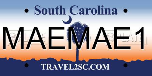 MAEMAE1 South Carolina License Plate