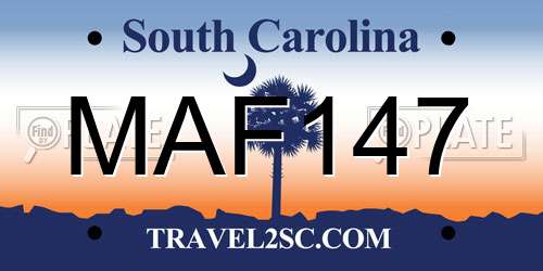 MAF147 South Carolina License Plate