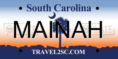 MAINAH South Carolina License Plate