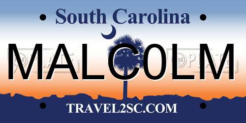 MALC0LM South Carolina License Plate