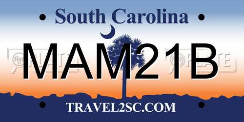 MAM21B South Carolina License Plate
