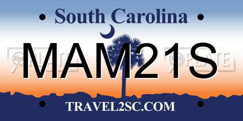 MAM21S South Carolina License Plate