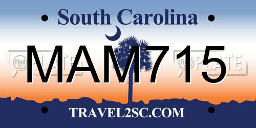 MAM715 South Carolina License Plate