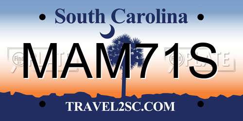 MAM71S South Carolina License Plate