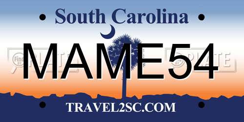 MAME54 South Carolina License Plate