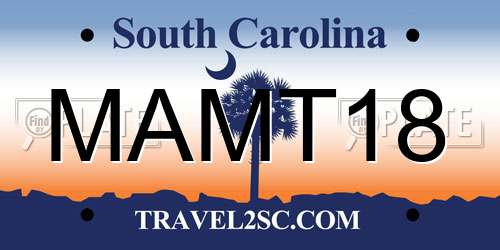 MAMT18 South Carolina License Plate