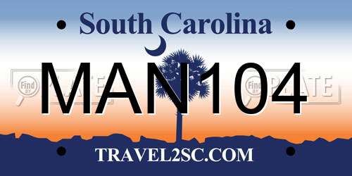 MAN104 South Carolina License Plate