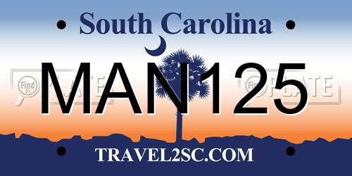 MAN125 South Carolina License Plate