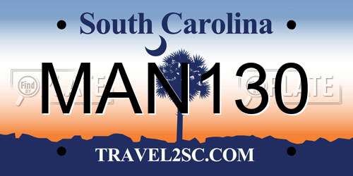 MAN130 South Carolina License Plate