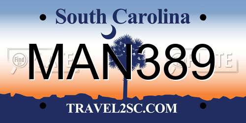 MAN389 South Carolina License Plate