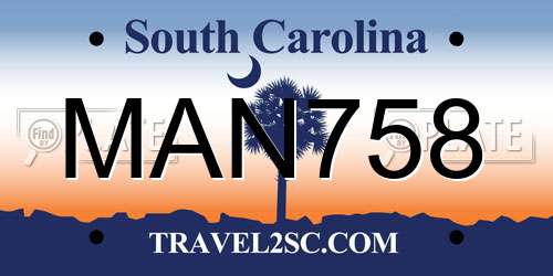 MAN758 South Carolina License Plate