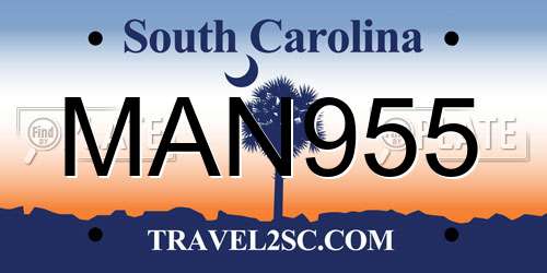 MAN955 South Carolina License Plate