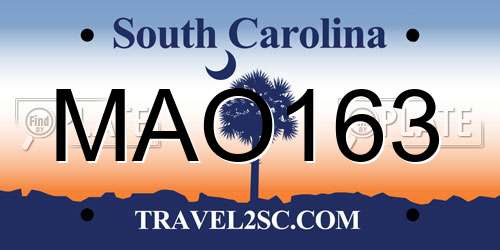 MAO163 South Carolina License Plate