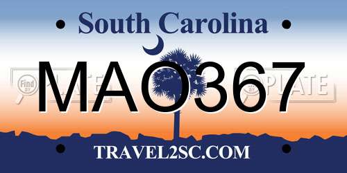 MAO367 South Carolina License Plate
