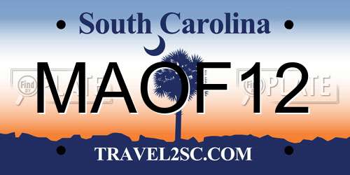 MAOF12 South Carolina License Plate