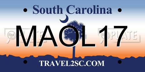 MAOL17 South Carolina License Plate