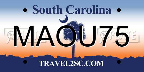 MAOU75 South Carolina License Plate
