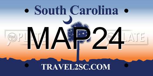 MAP24 South Carolina License Plate