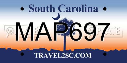 MAP697 South Carolina License Plate