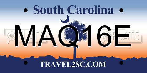MAQ16E South Carolina License Plate