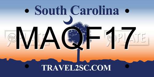 MAQF17 South Carolina License Plate