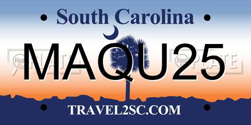 MAQU25 South Carolina License Plate