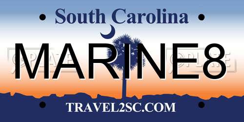 MARINE8 South Carolina License Plate
