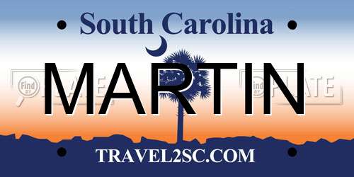 MARTIN South Carolina License Plate