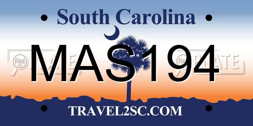 MAS194 South Carolina License Plate