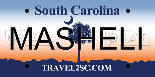 MASHELI South Carolina License Plate