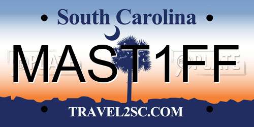 MAST1FF South Carolina License Plate