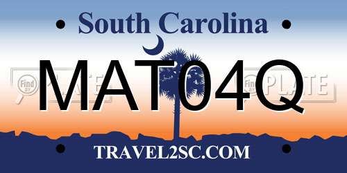 MAT04Q South Carolina License Plate