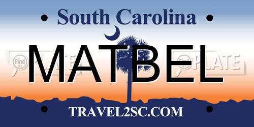 MATBEL South Carolina License Plate
