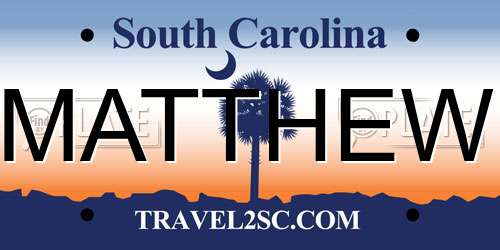 MATTHEW South Carolina License Plate