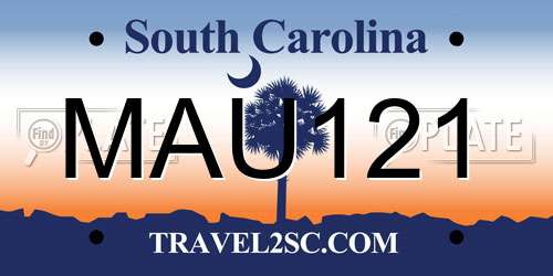 MAU121 South Carolina License Plate