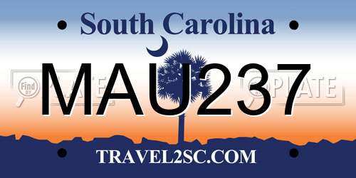 MAU237 South Carolina License Plate